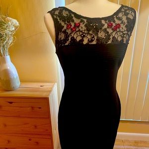 Beautiful Black Dress with beading, Size 6